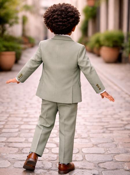 Boys Formal Suit Set - Sage Green Suit