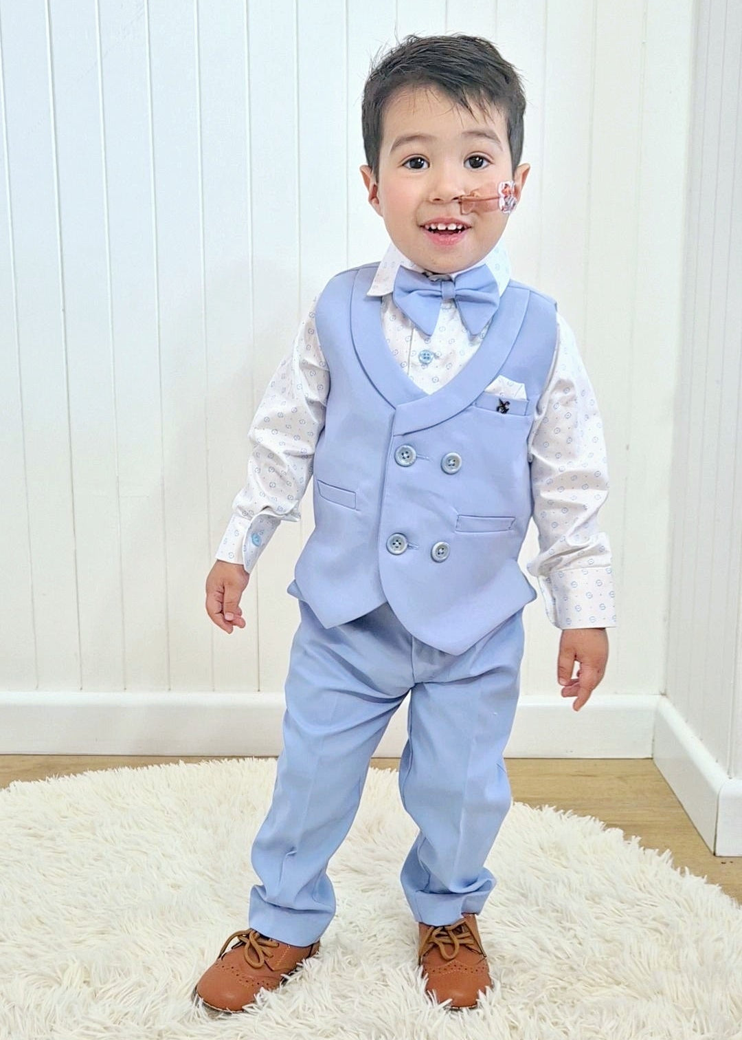 Boys double breasted waistcoat suit