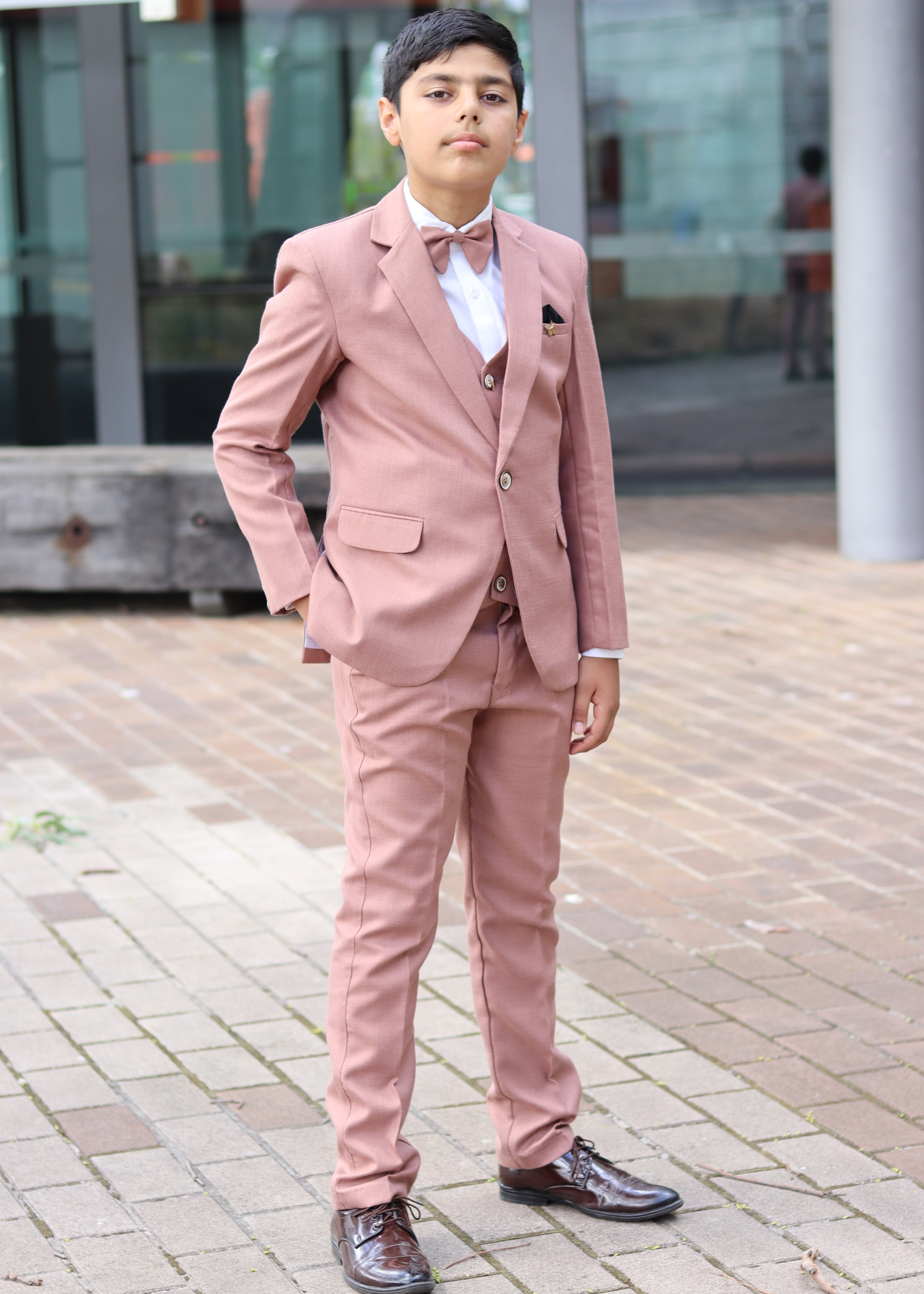 Boys Formal Suit Set - Dusty Pink Suit