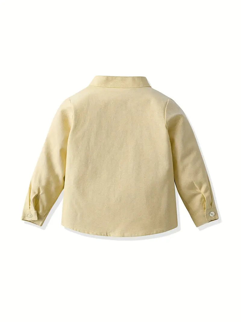 Boys Cotton Blend Yellow Shirt