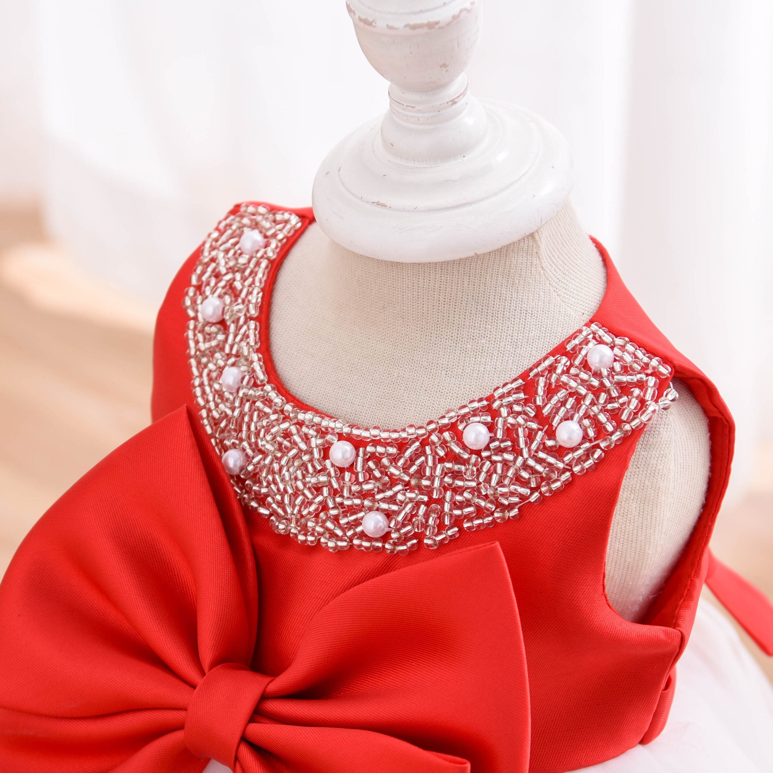 Baby Girl Red/White Tutu With Headband