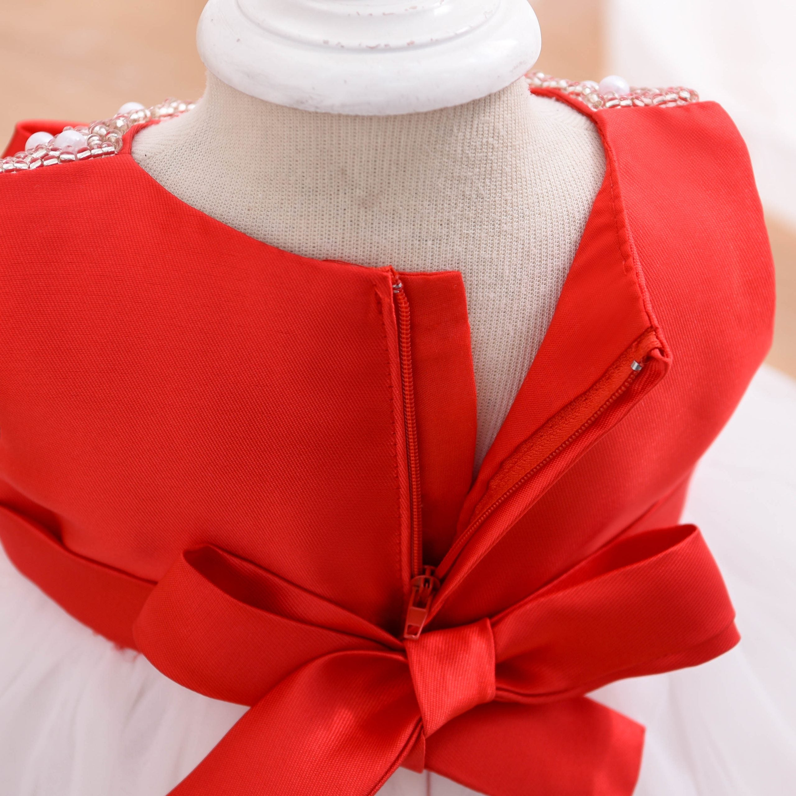 Baby Girl Red/White Tutu With Headband
