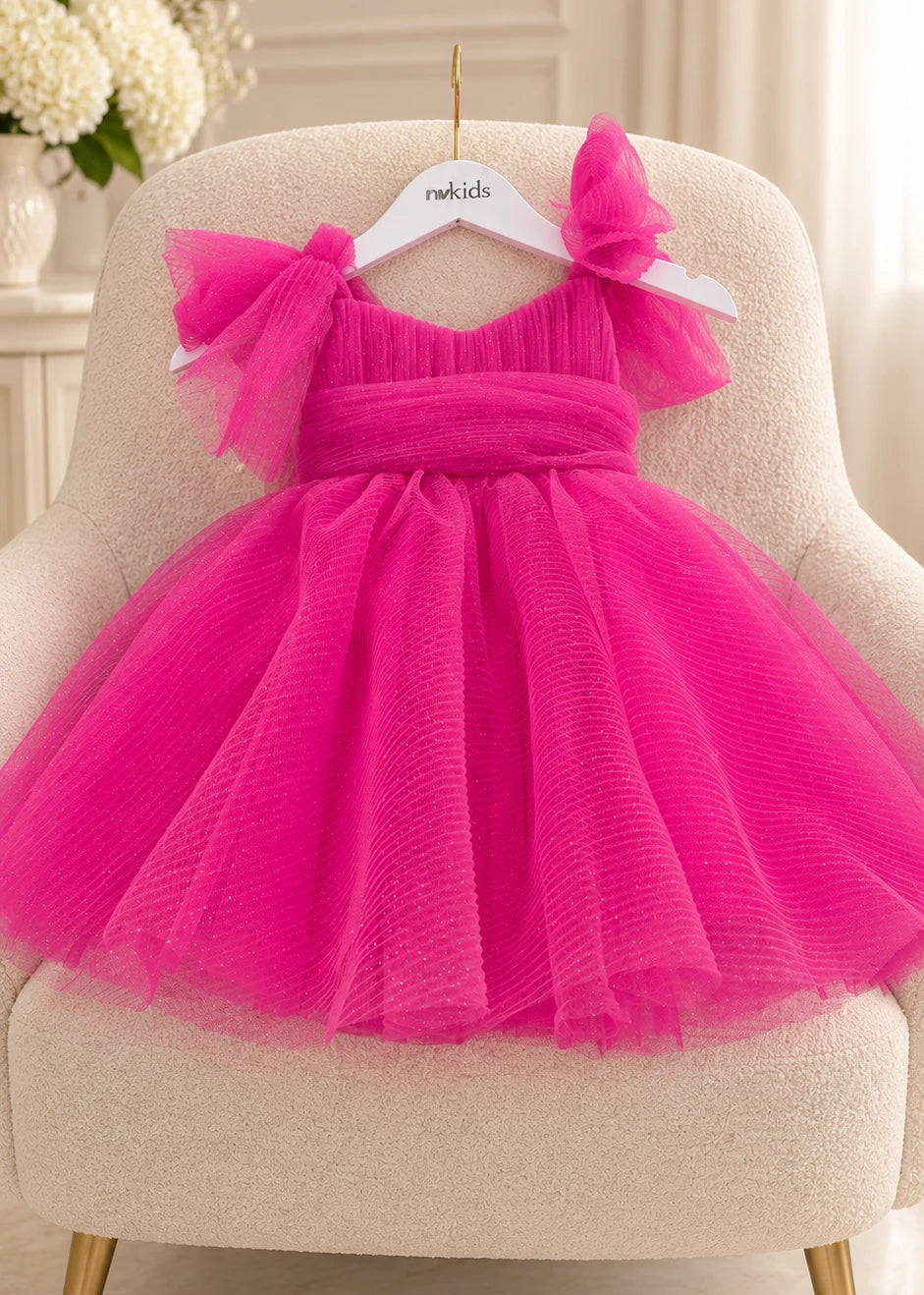 Baby Girl First Birthday Dress - Fuchsia Pink