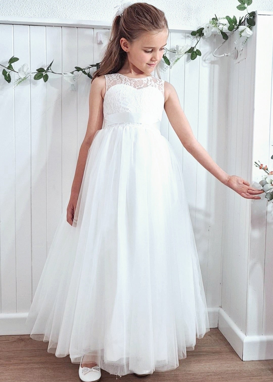 Flower Girl Dress Full Length Ivory Dress