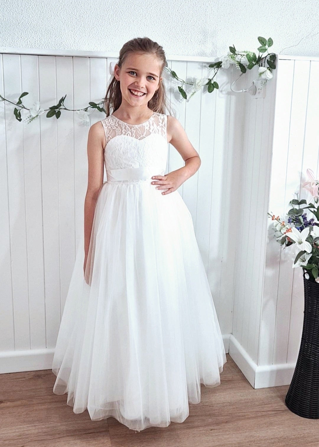 Flower Girl Dress Full Length Ivory Dress