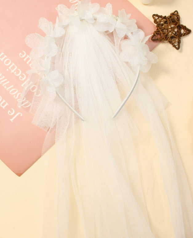 Girls Veil With Flower Headband