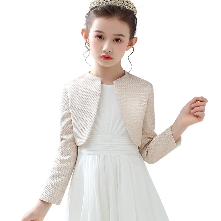 Girls Party Dress Shrug - Gold Jacket