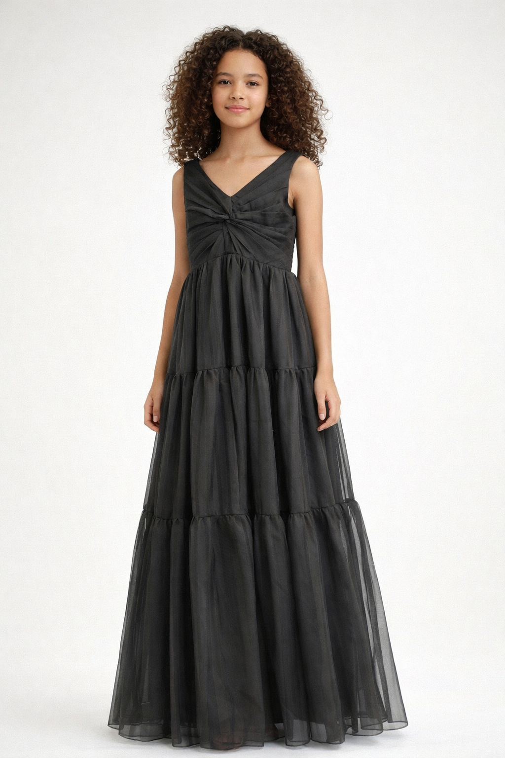 Girls Tired Maxi Dress - Black Dress