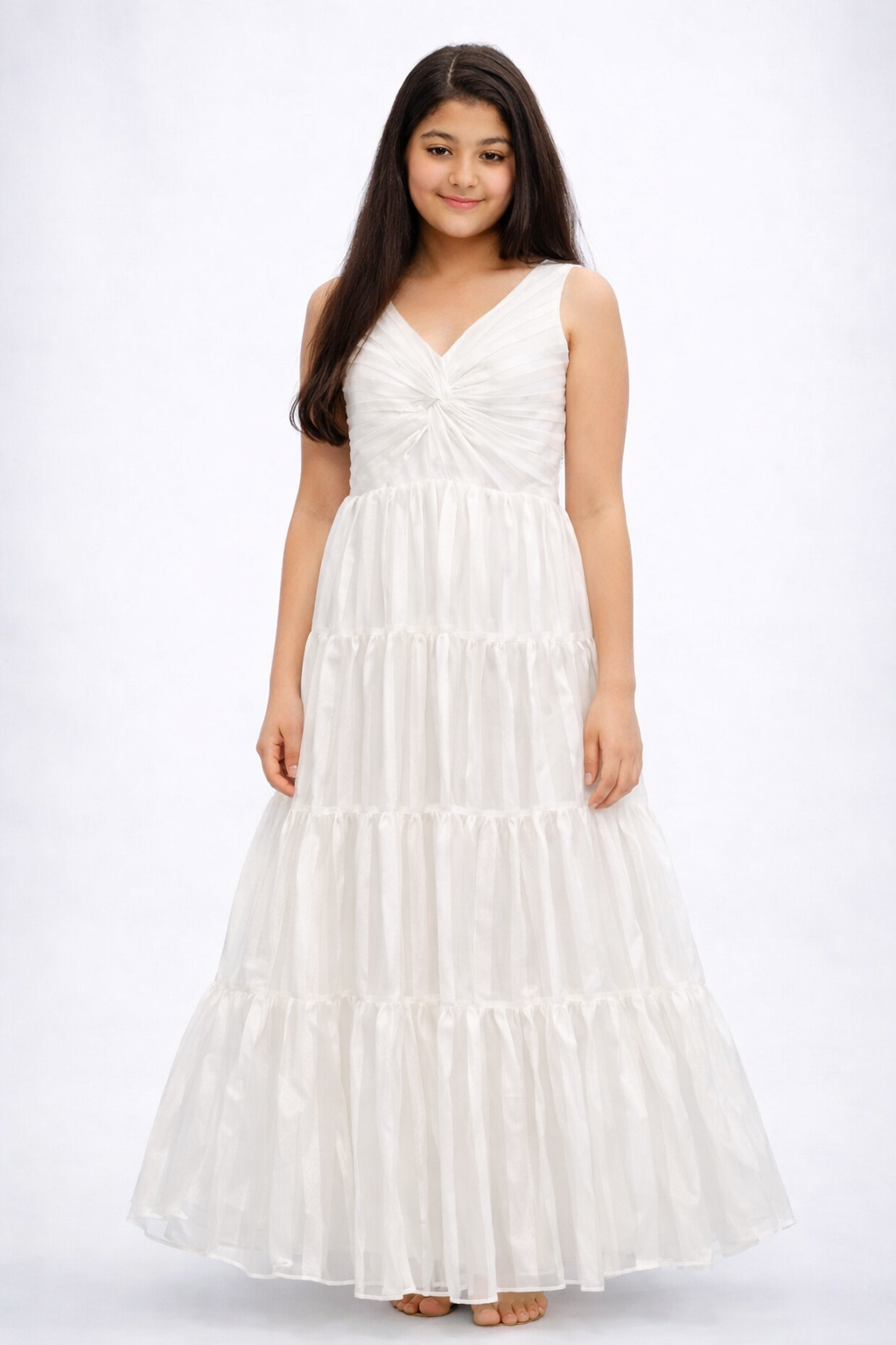 Girls Tired Maxi Dress - Ivory Dress