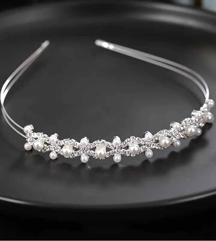 Girls Crystal And Pearls Headband