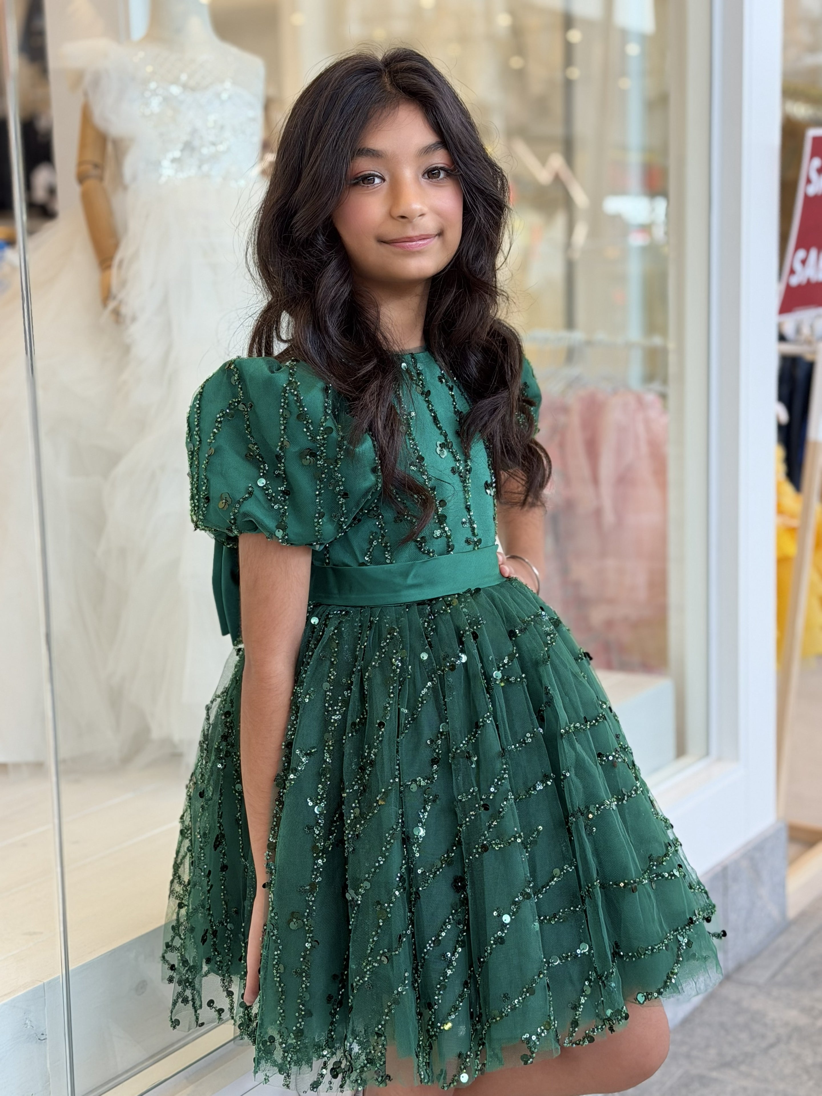 Girls Crystal Beaded Birthday Dress