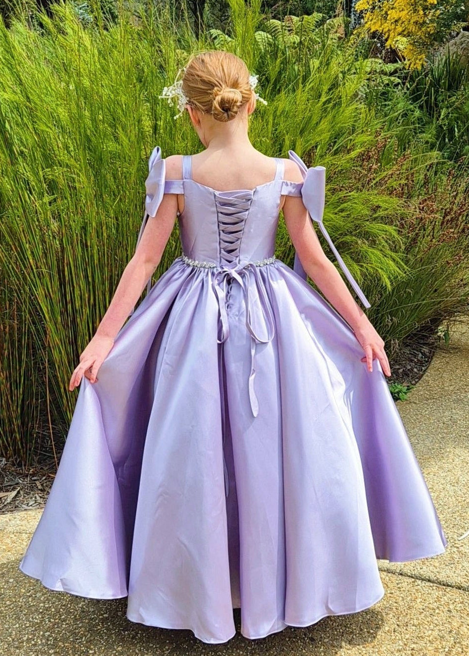 Girls Formal Wear Mikado Gown - Purple Dress