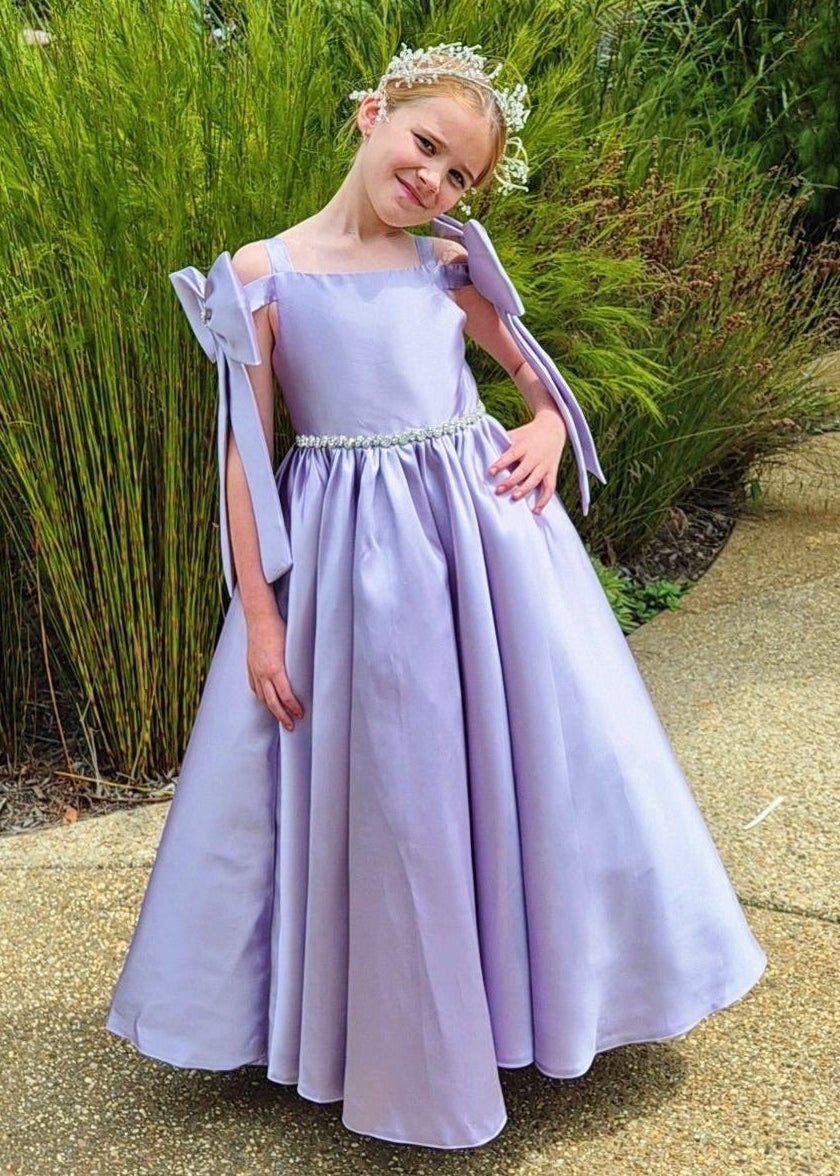 Girls Formal Wear Mikado Gown - Purple Dress