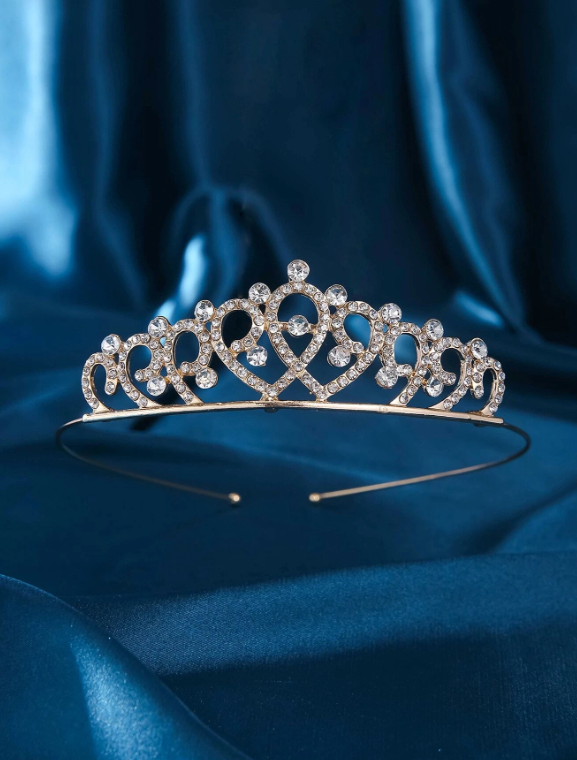 Gold Rhinestones Crown Headband
