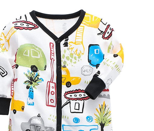 Beautiful 100% Cotton Baby Boy Cars Print Coverall