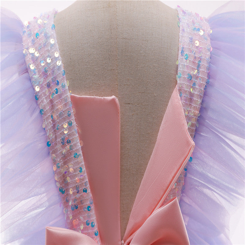 Girls Dress - Elegant Party Sequins Tutu Gown