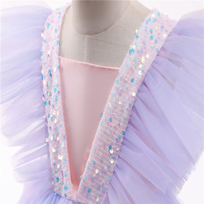 Girls Dress - Elegant Party Sequins Tutu Gown