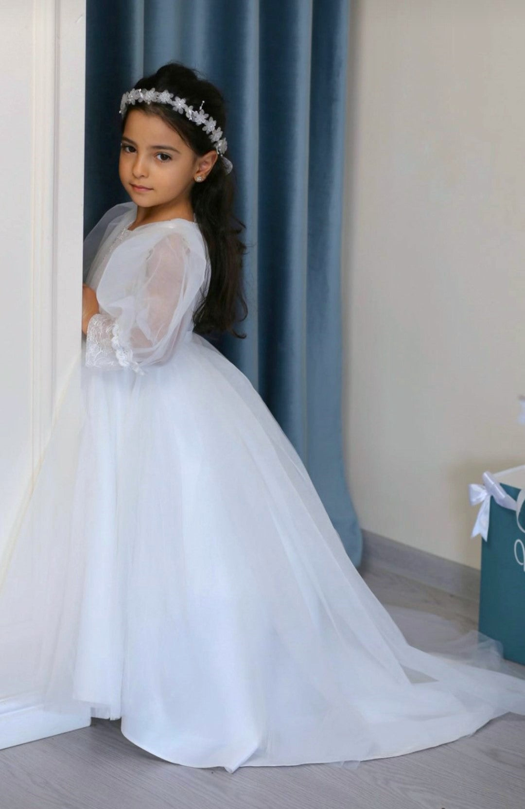 Holy Communion Dress With Train - Full Sleeve