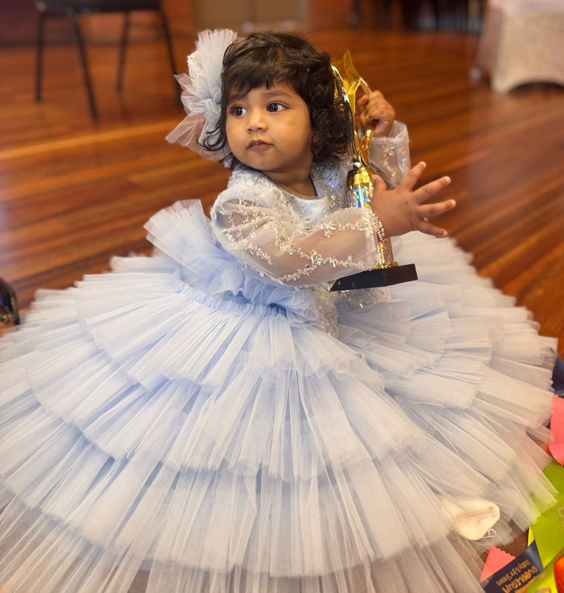 Princess Dress For Baby Girl - Blue