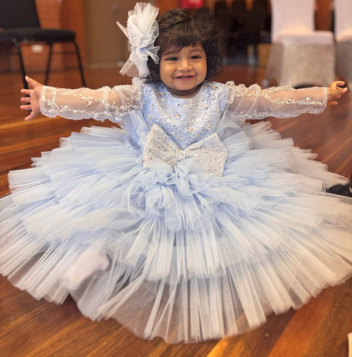 Princess Dress For Baby Girl - Blue