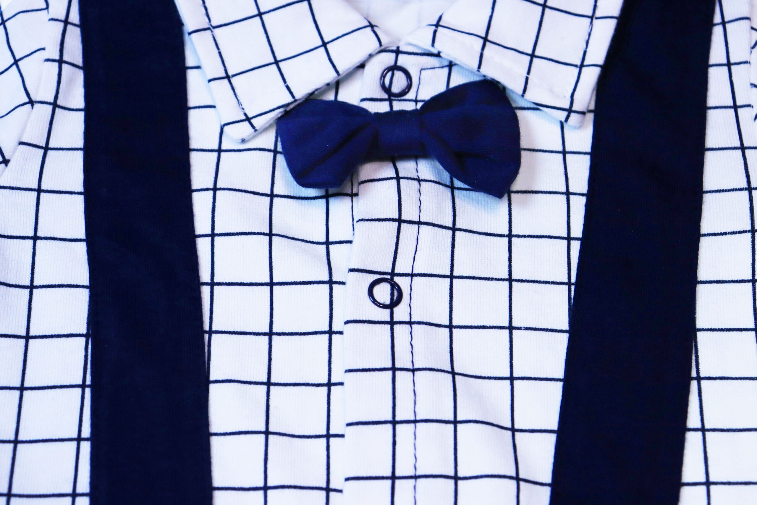 Summer Short Sleeve High Quality Baby Romper - White & Blue