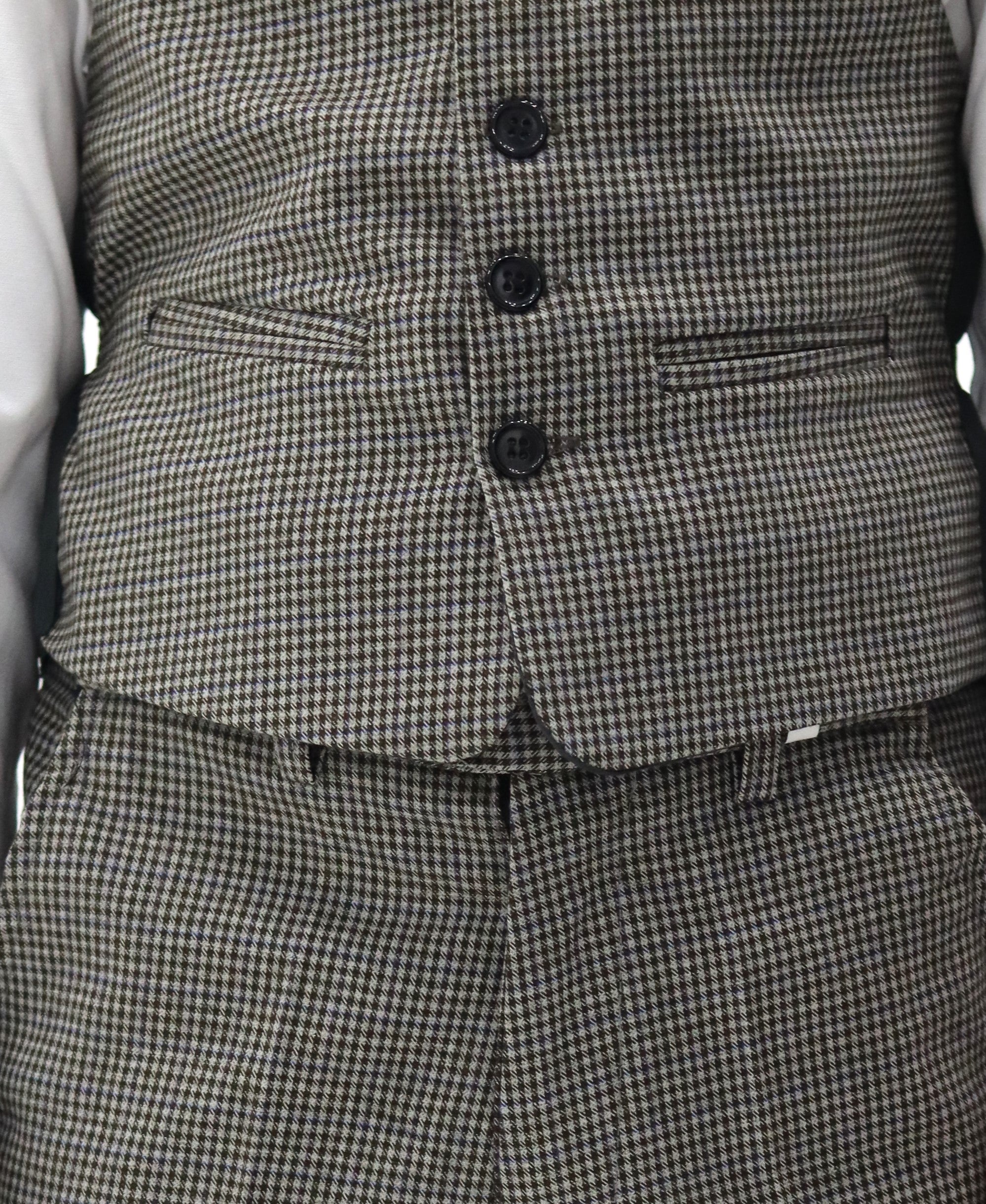 Boys Check Suit - Brown Suit 3pcs Set