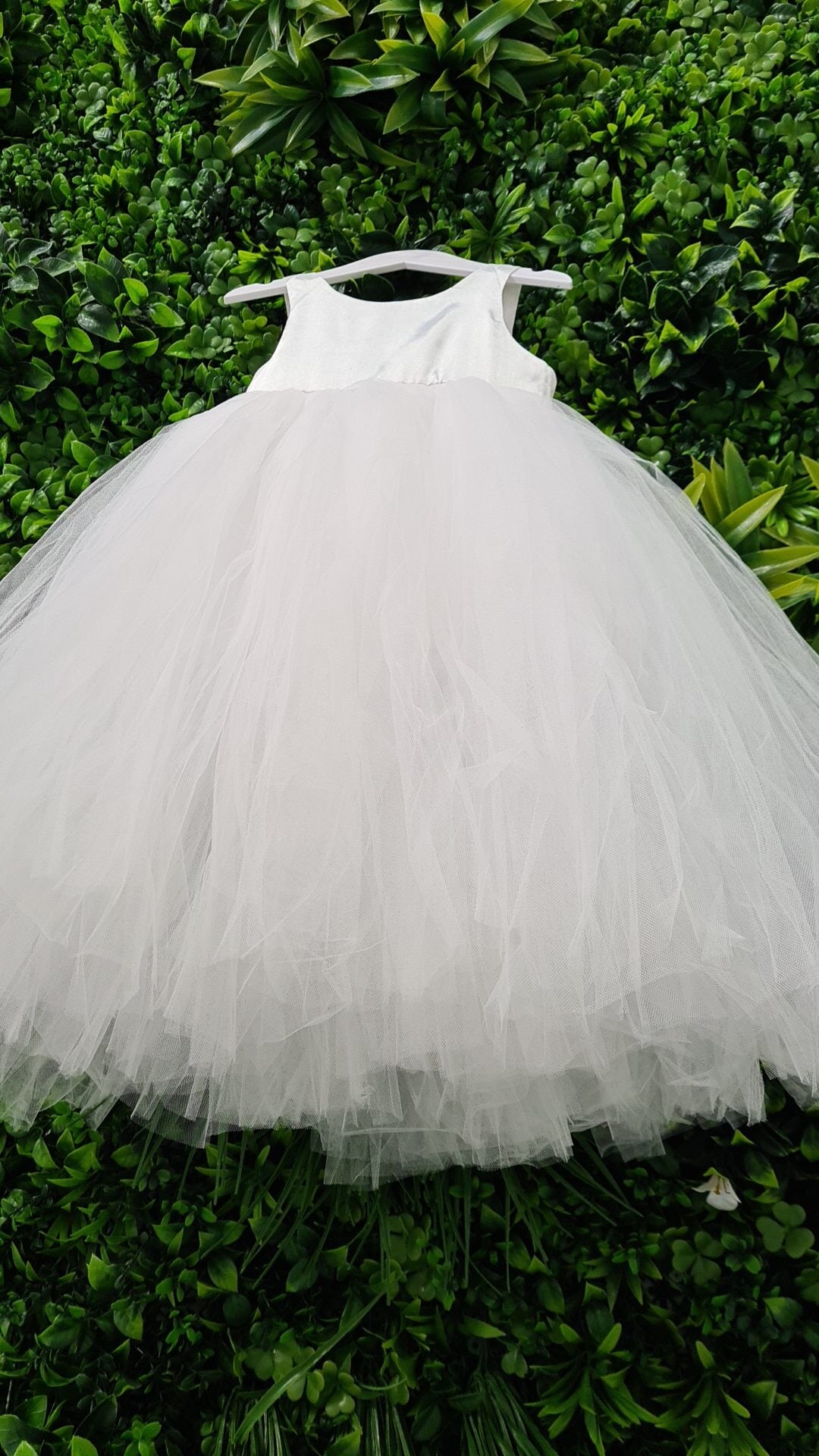 Ivory Flower Girl Puffy Dress - Full Length