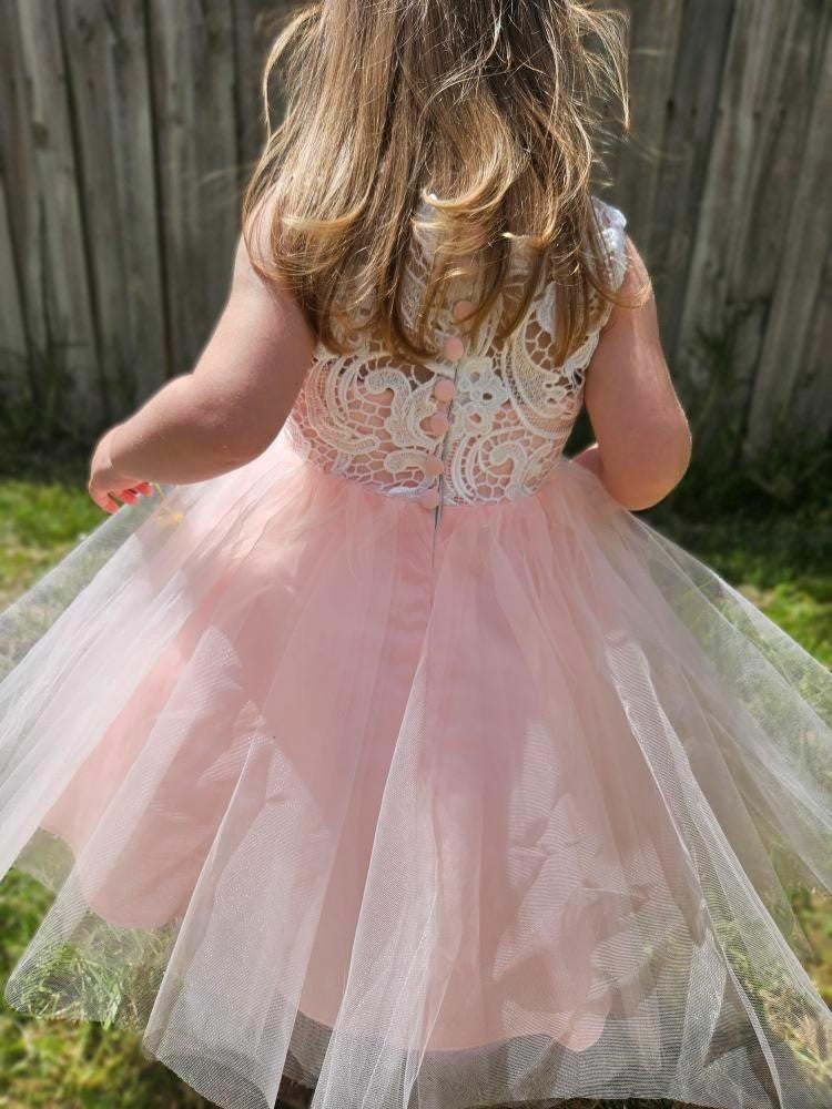 Lace Bodice Pink Dress