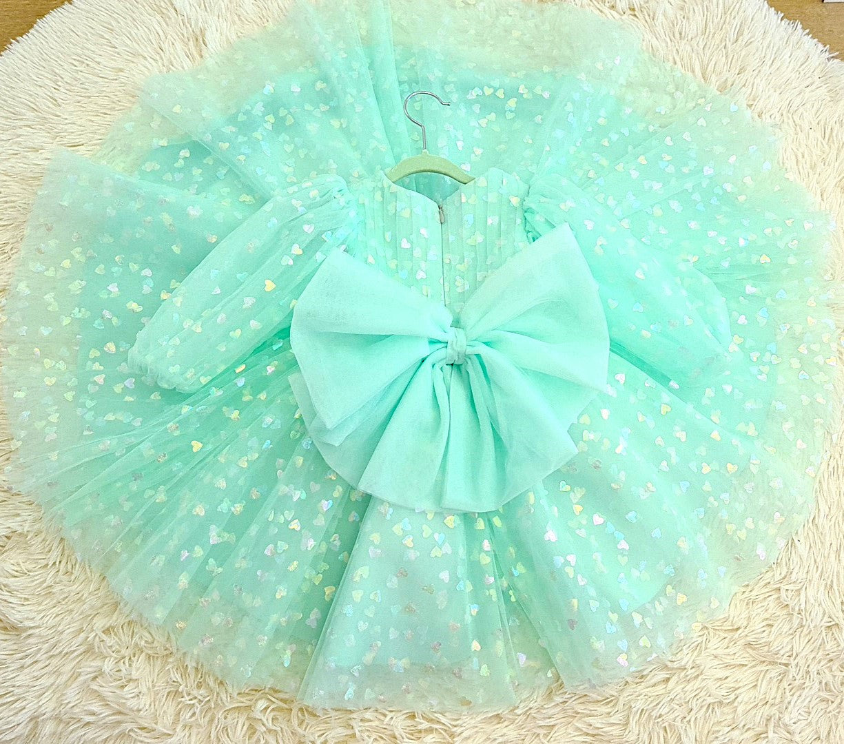 Baby Girl First Birthday Dress -Yellow/Green