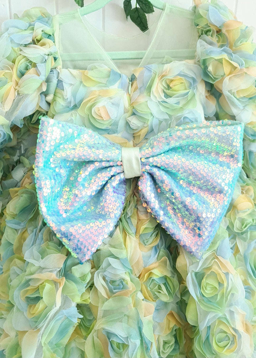 Baby Girl First Birthday Dress -Purple/Peach/Green