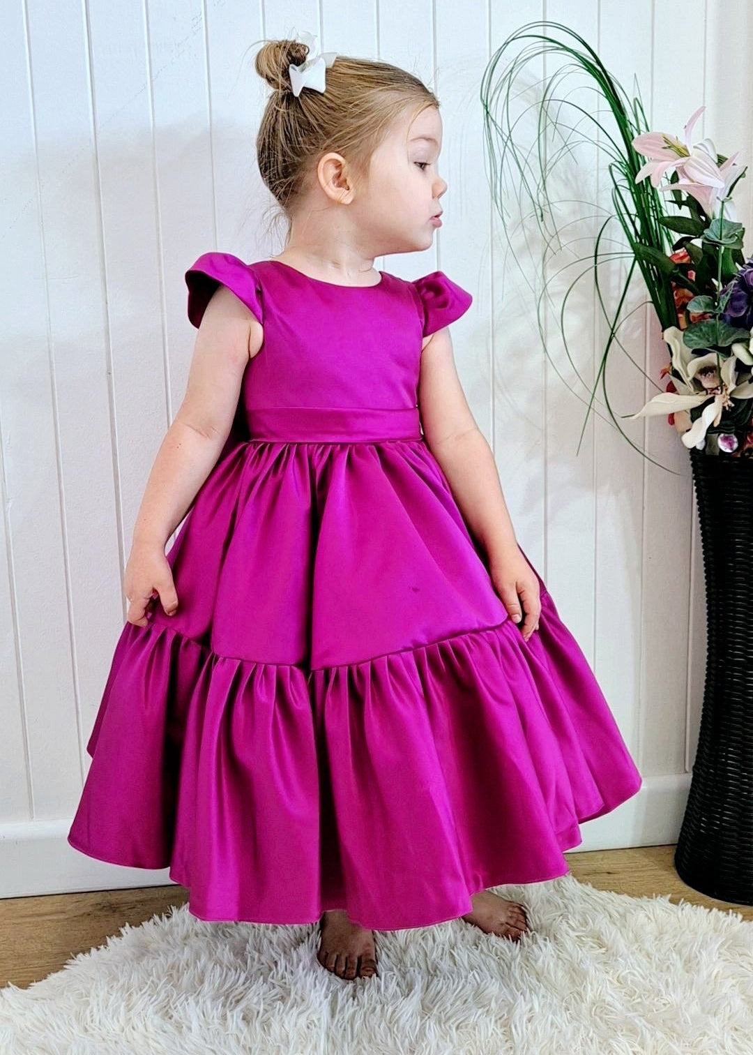 Girls Princess Puffy Dress- Purple Dress
