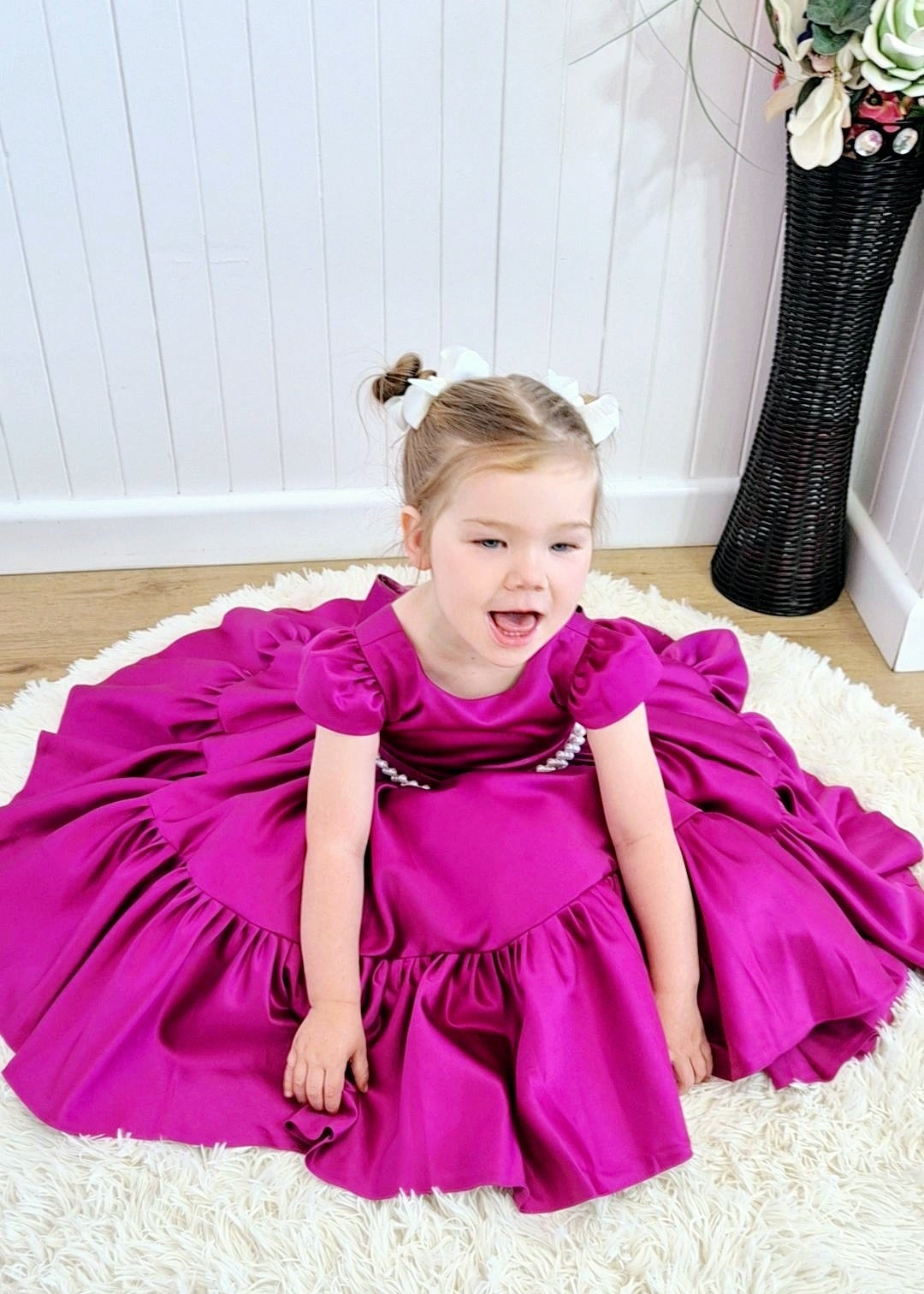 Girls Princess Puffy Dress- Purple Dress