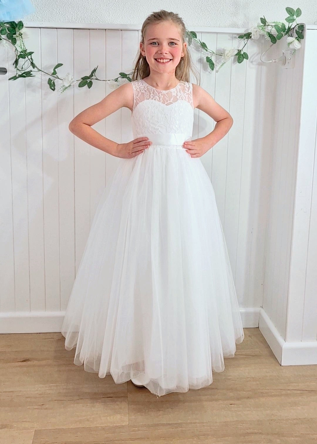 Girls Flower Girl Dress - Full Length Dress