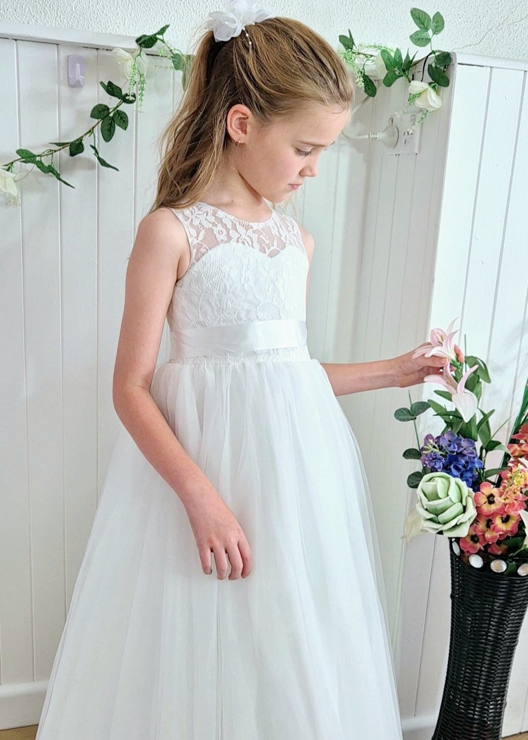 Girls Flower Girl Dress - Full Length Dress