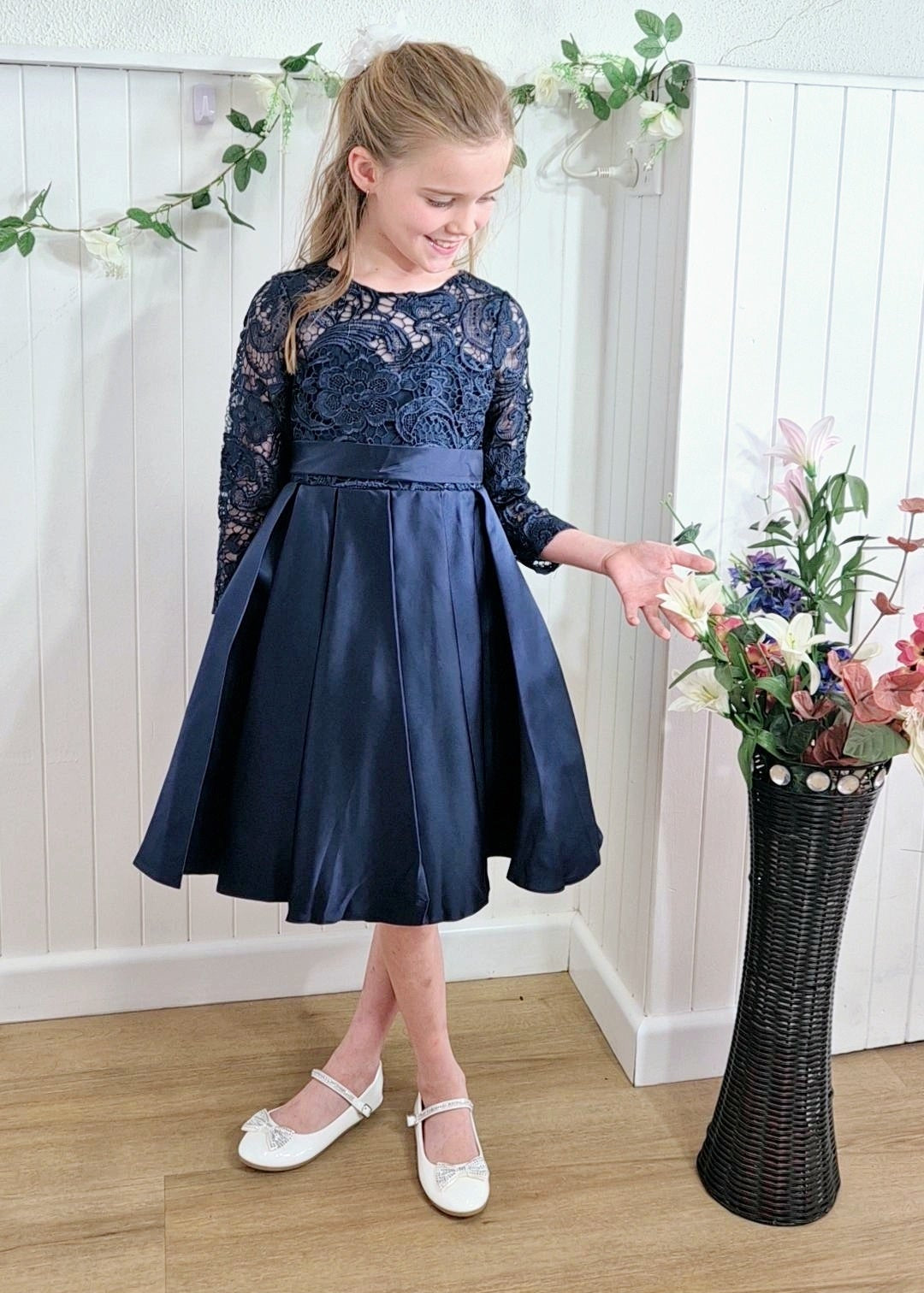 Little Girl Formal Dress - Navy Dress