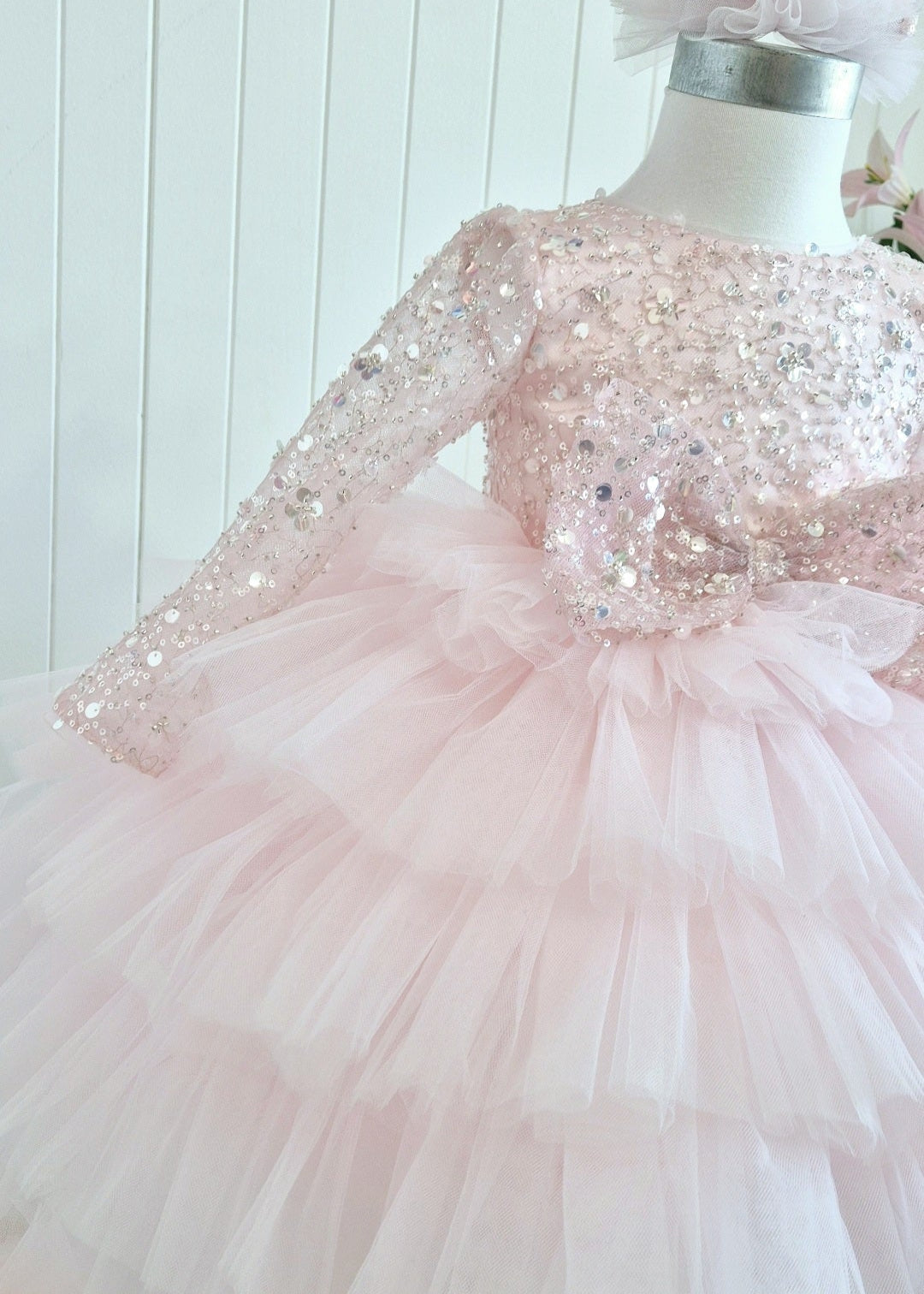 First Birthday Princess Dress For Baby Girl - Pink Dress
