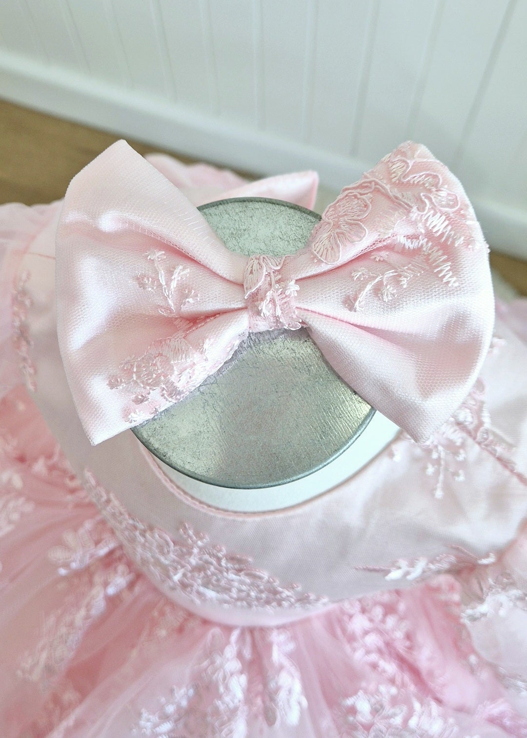 First Birthday Pink Dress for Baby Girl - Long Sleeves