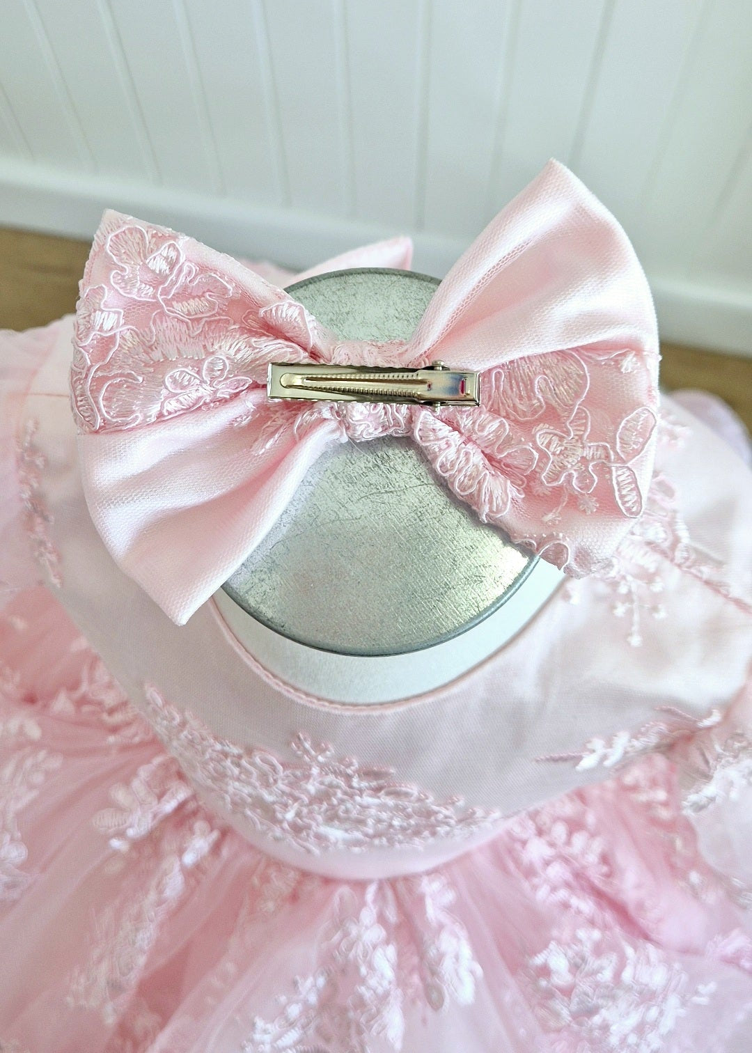 First Birthday Pink Dress for Baby Girl - Long Sleeves