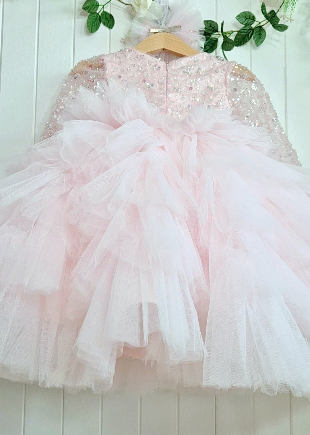 First Birthday Princess Dress For Baby Girl - Pink Dress