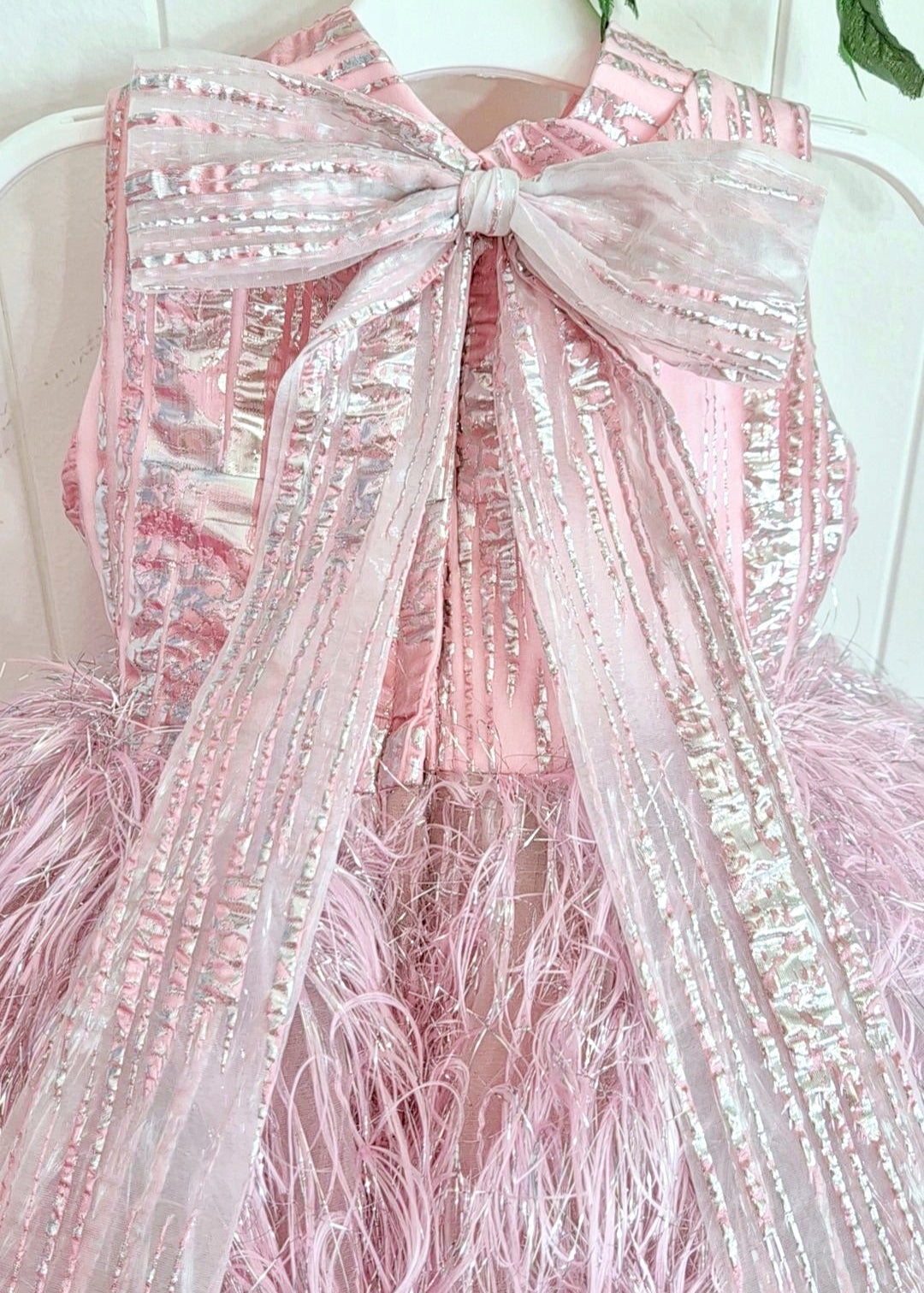 First Birthday Feather Dress - Pink Dress