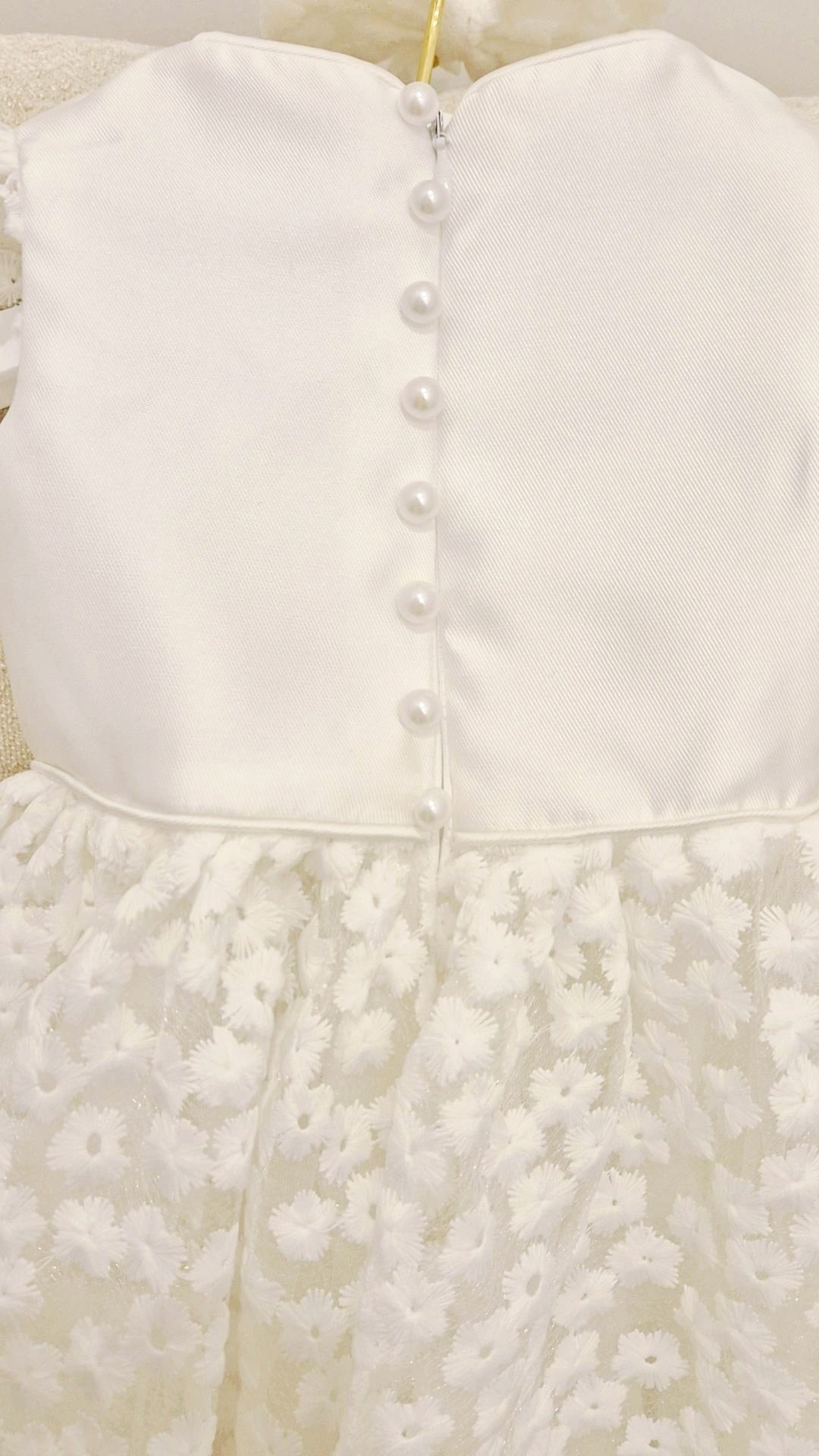 Baby Girl Mikado Flower Lace Christening Dress Set