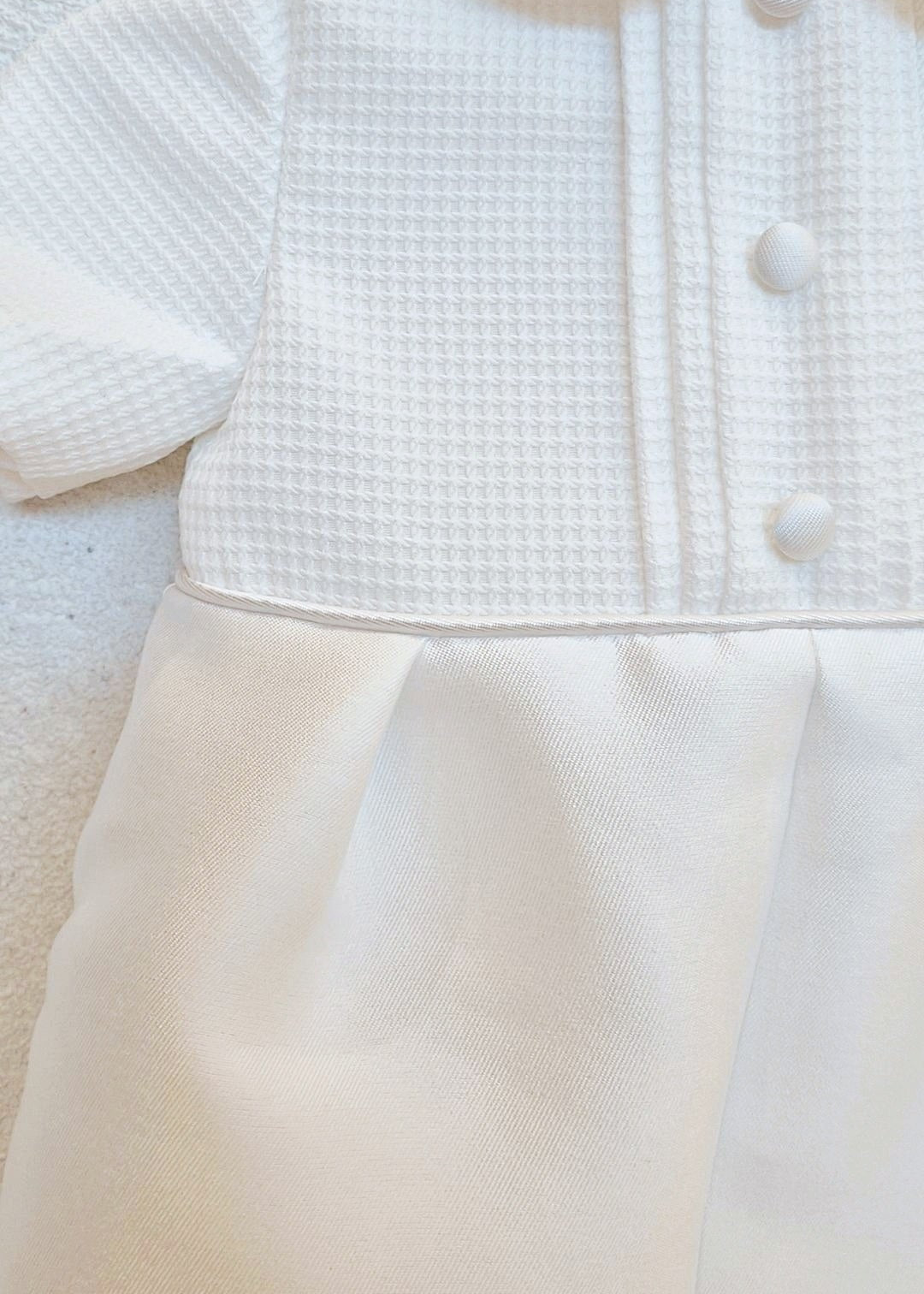 Baby Boy Mikado Christening Romper Set