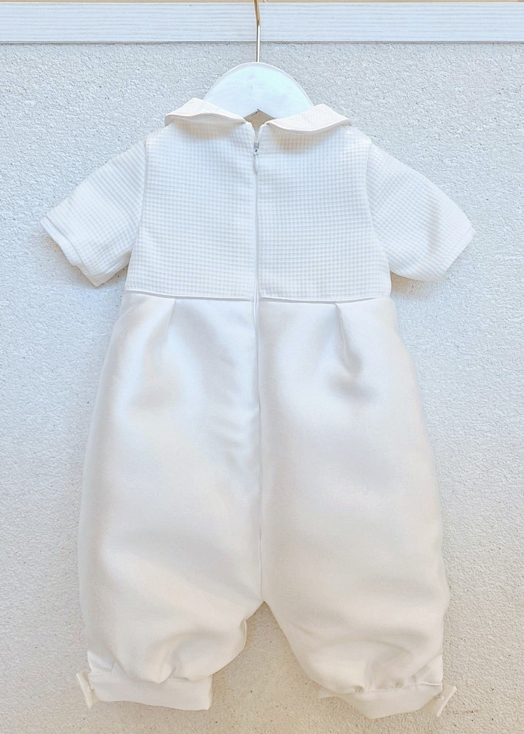 Baby Boy Mikado Christening Romper Set