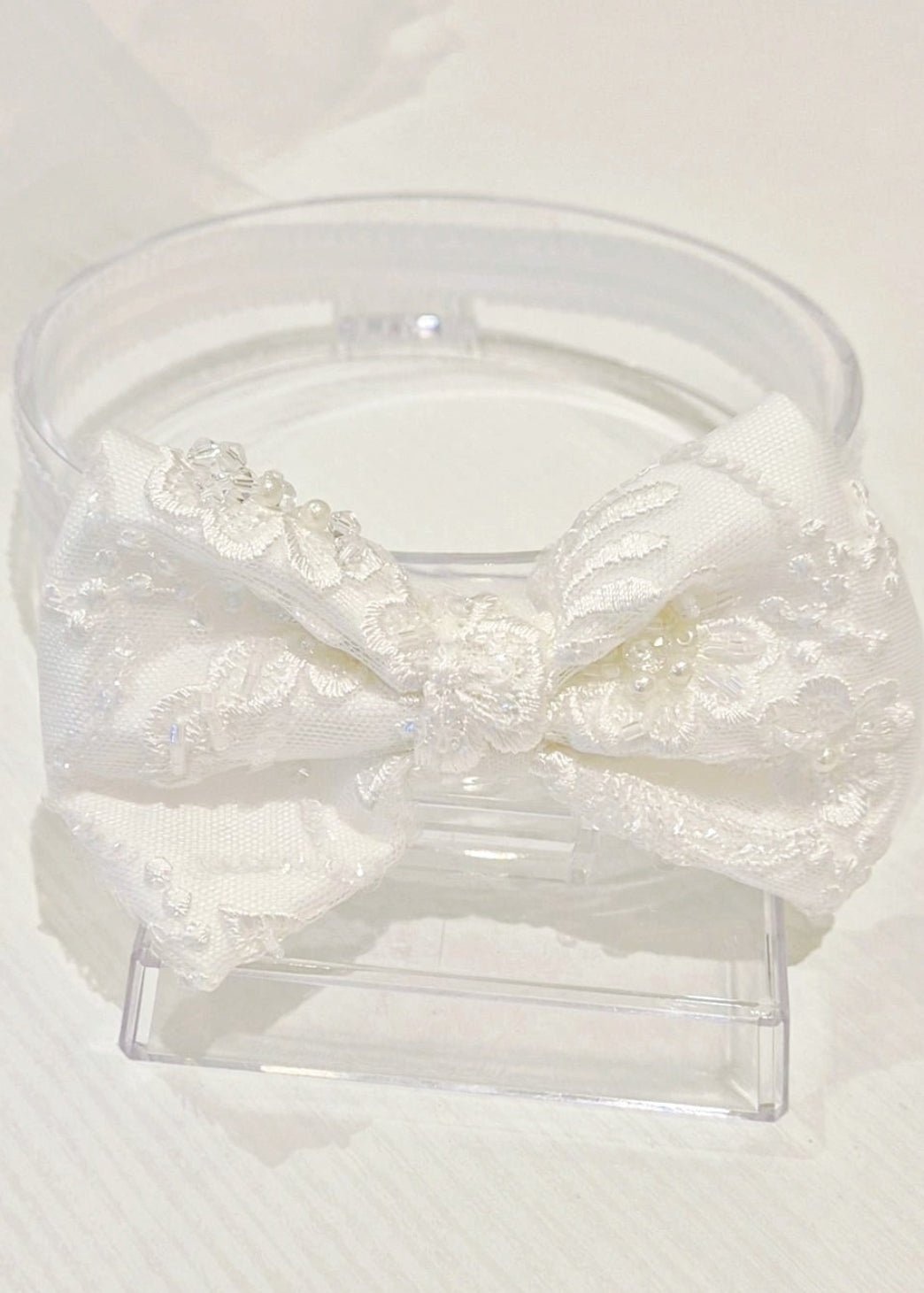 Baby Girl Beaded Lace With Tulle Skirt Christening Gown Set