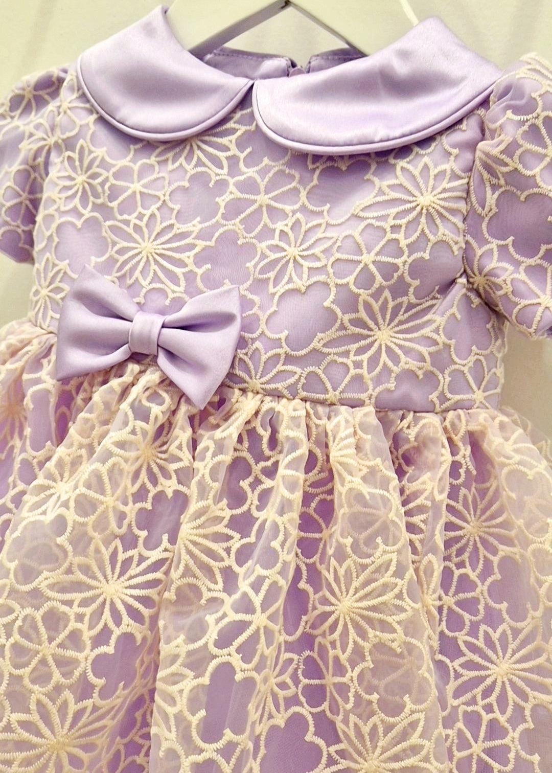 Baby Girl Peter Pan Collar Dress - Lilac Dress