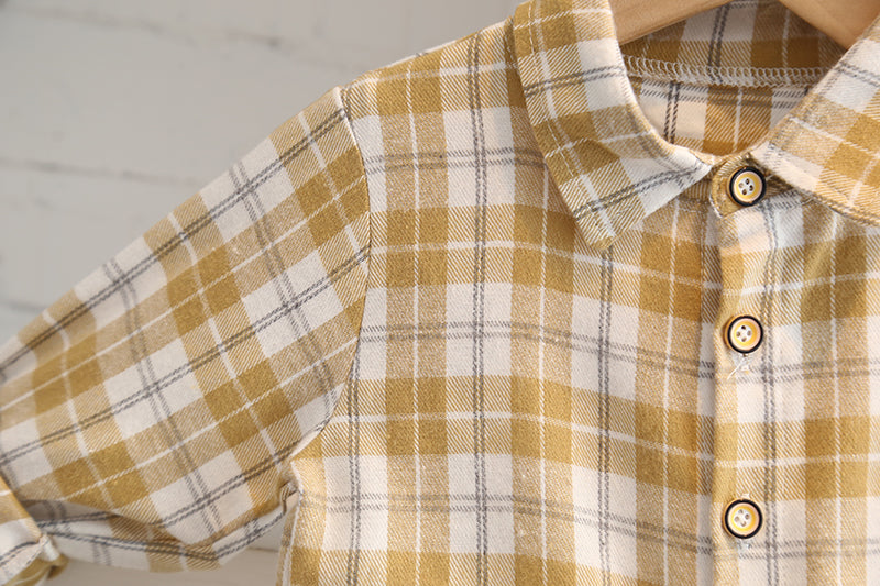 Little Boy Stylish Winter 3pc Yellow Shirt Denim Sweater Set