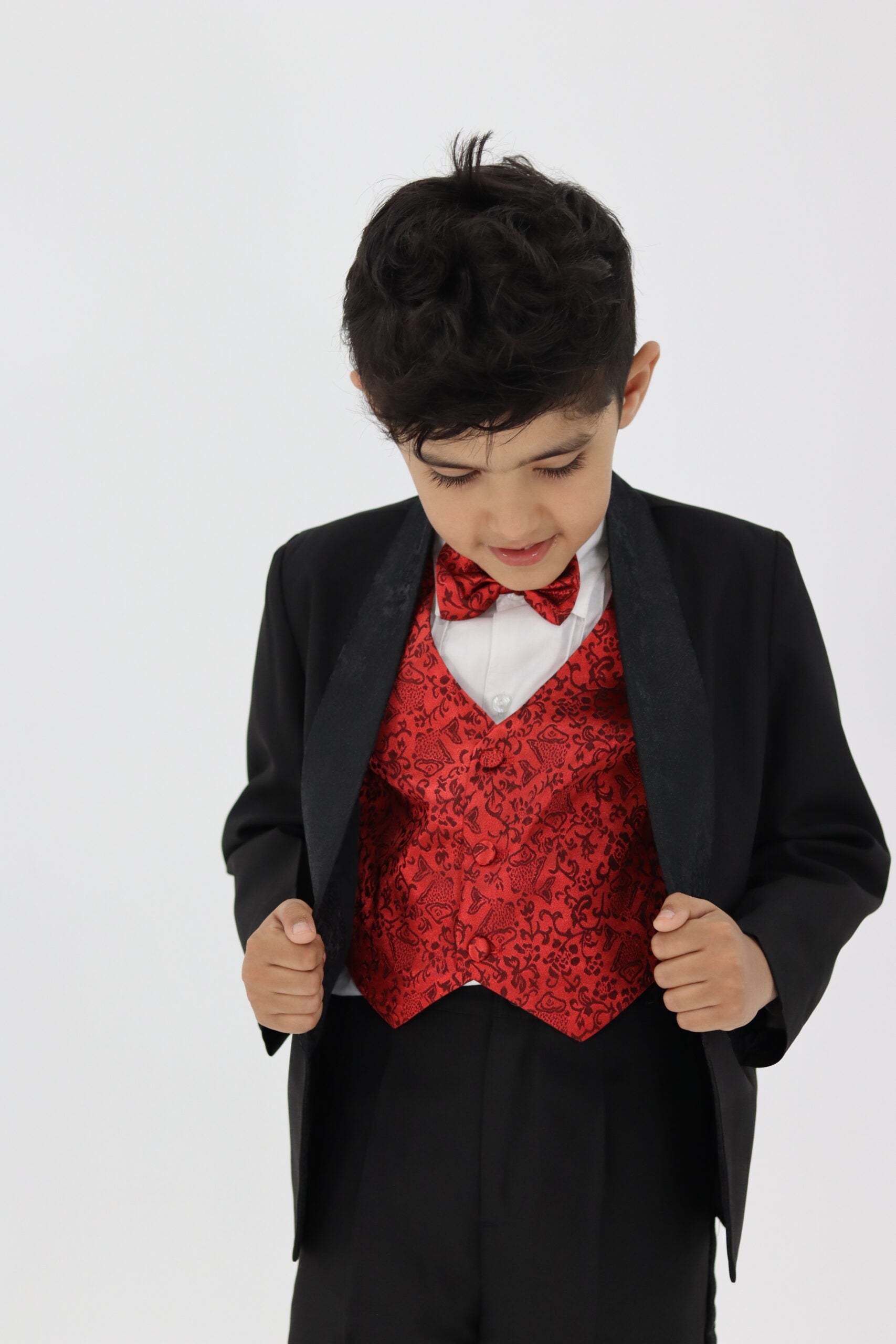 Boys Tuxedo - Black Suit 5pc Set