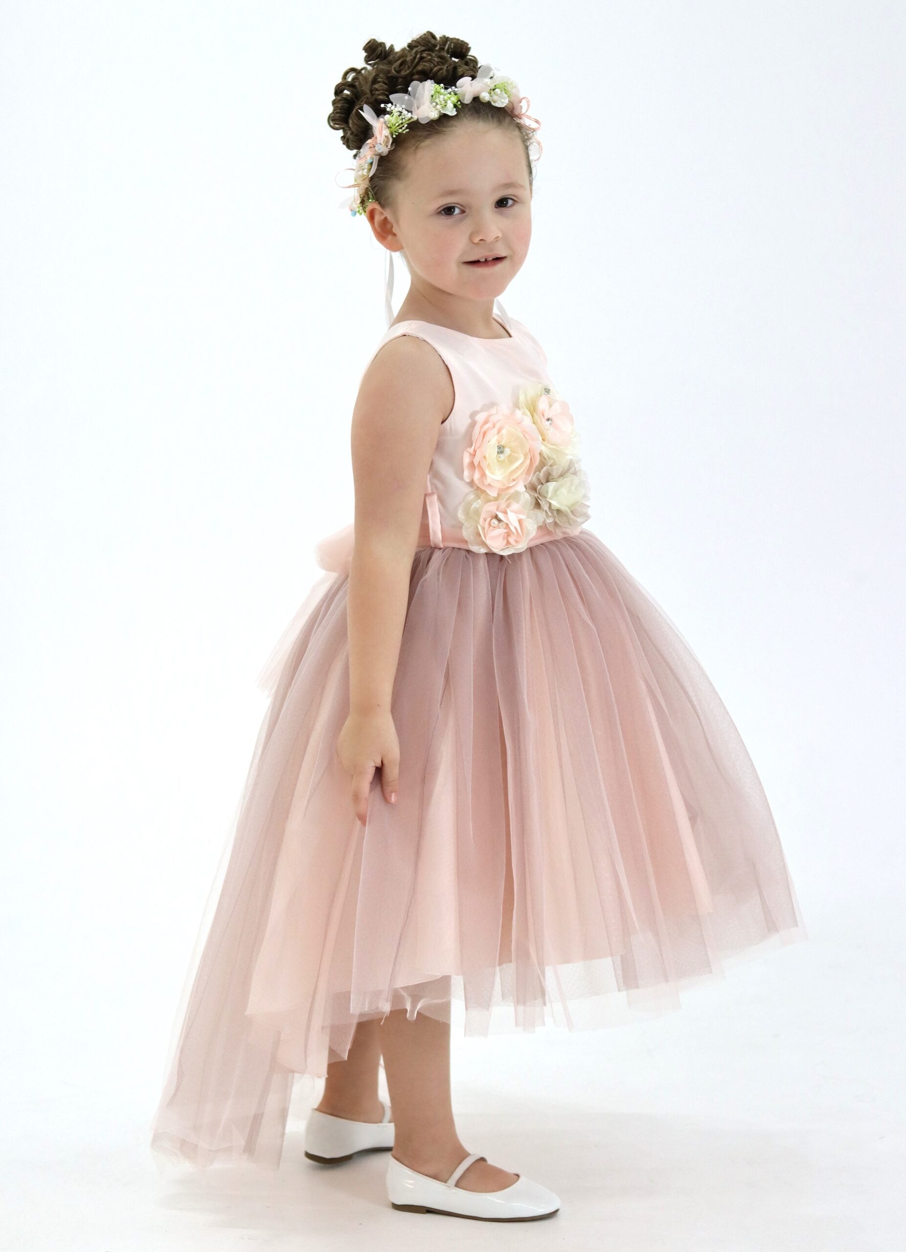 Flower Girl Dress - Dusty Pink High Low Dress