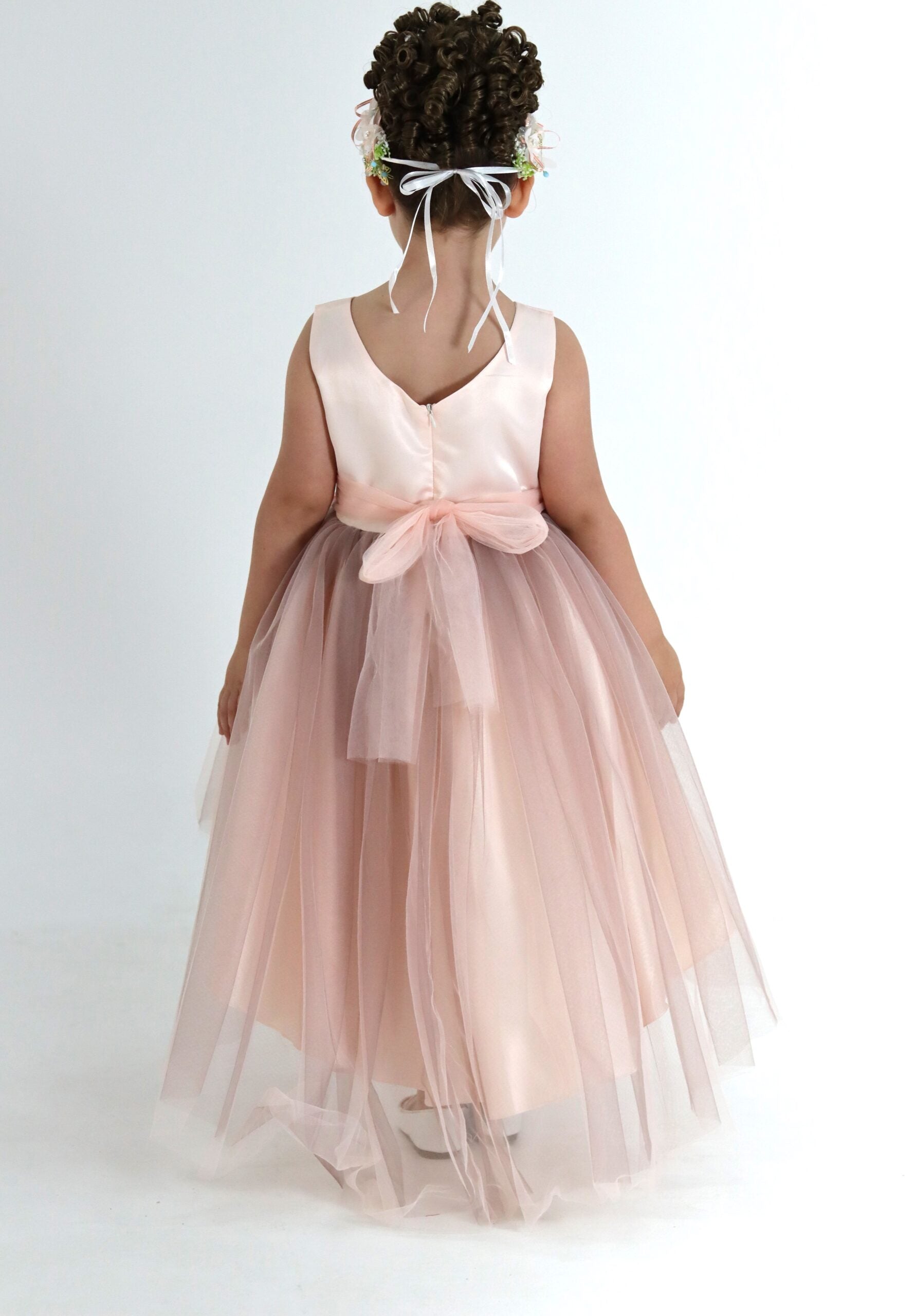 Flower Girl Dress - Dusty Pink High Low Dress