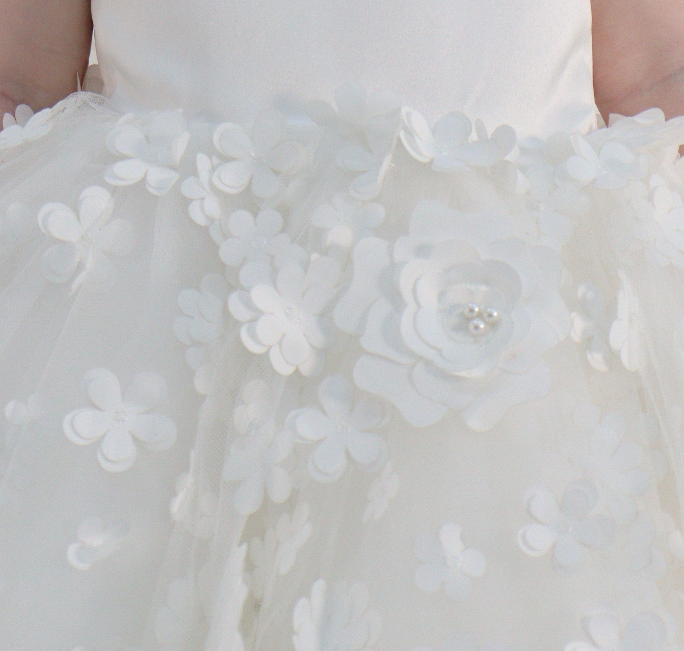 First Birthday Dress - 3D Flowers
